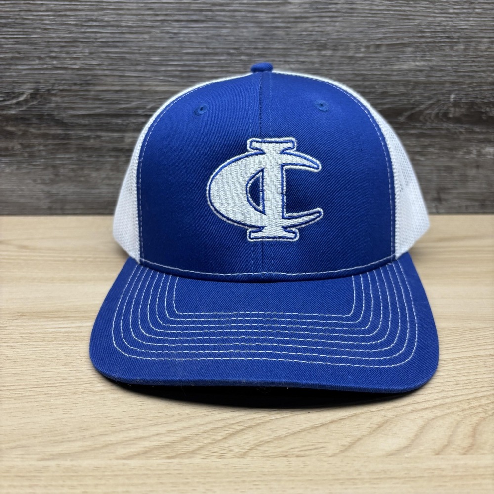 Cambridge-Isanti Hat Cap Snap Back Blue White Mesh Trucker Outdoor Cap Mens